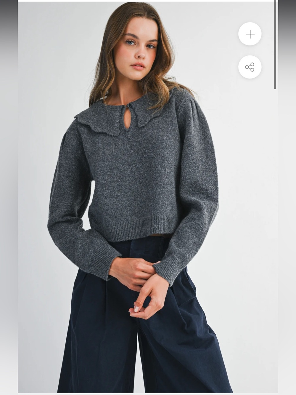 Harper Scalloped Collared Sweater